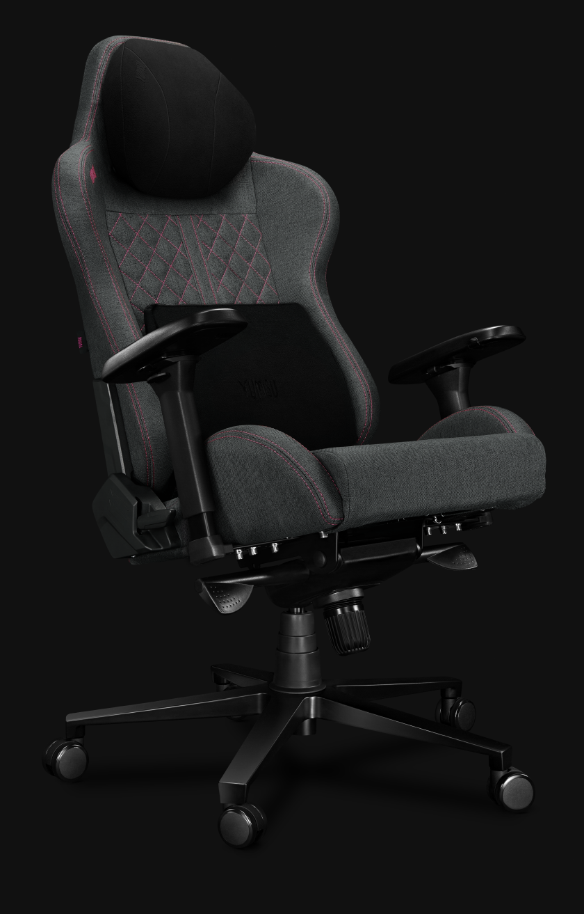 Fotel Biurowy YUMISU 2050 Magnetic Materiał GRAY/PINK