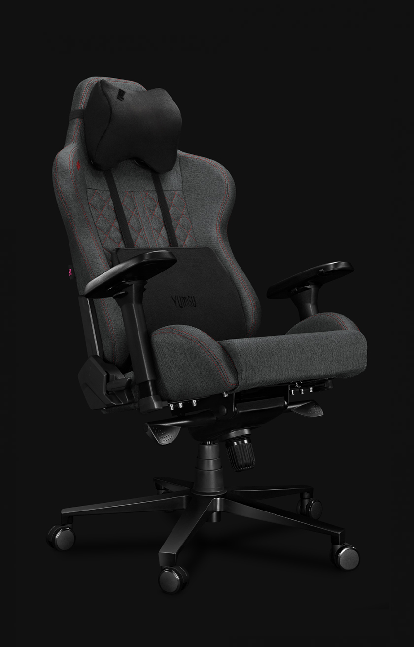Fotel Biurowy YUMISU 2050 Materiał GRAY/RED