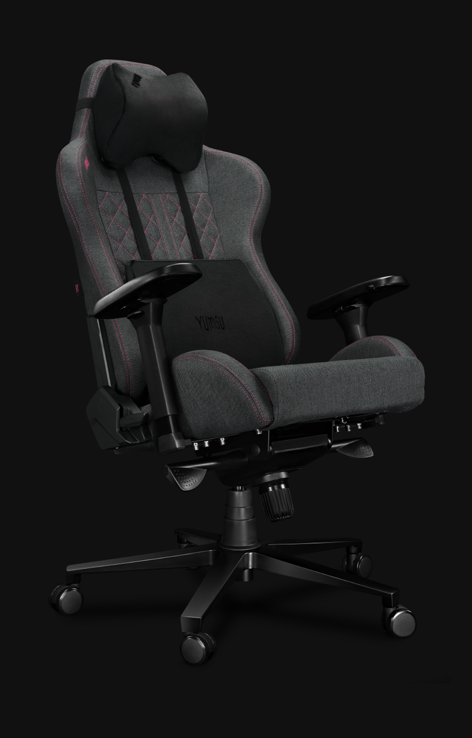 Fotel Biurowy YUMISU 2050 Materiał GRAY/PINK