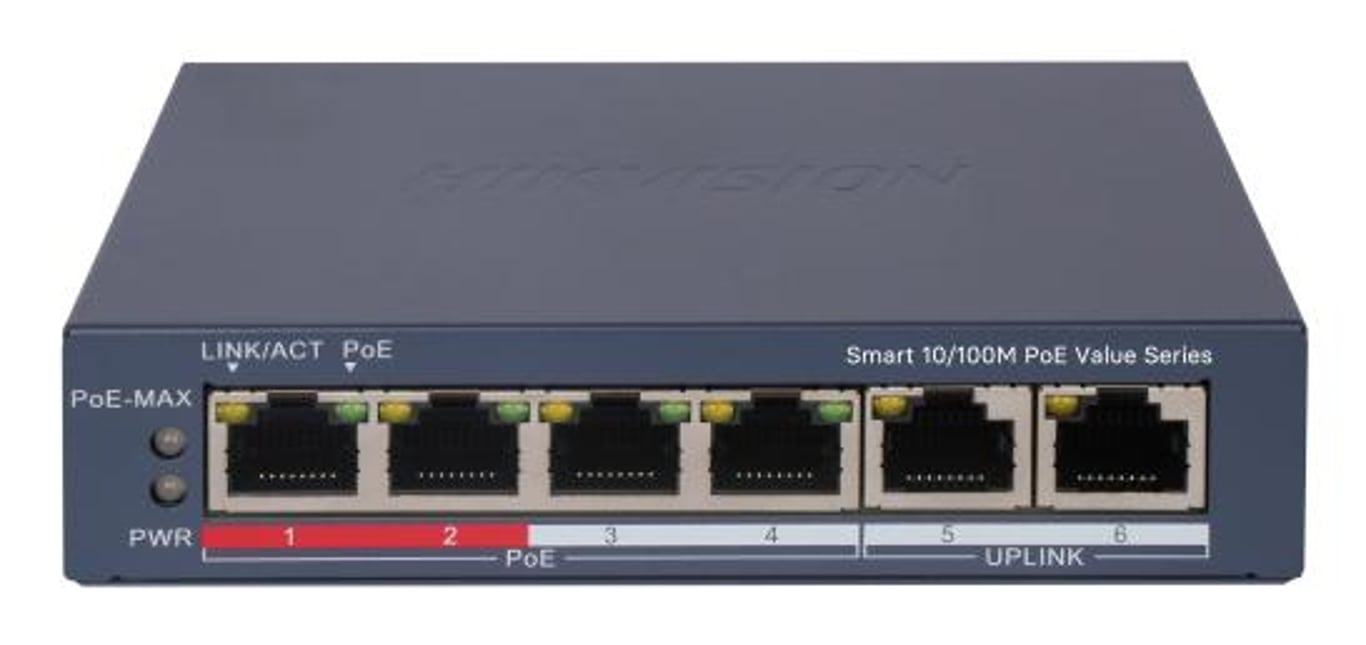 Hikvision DS-3E1106P-EI/M łącza sieciowe Zarządzany Gigabit Ethernet (10/100/1000) Obsługa PoE Szary DS-3E1106P-EI/M