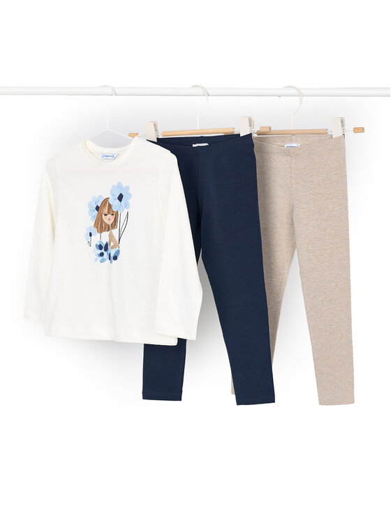 Mayoral Komplet 2 par legginsów i bluzka 4724 Kolorowy Slim Fit