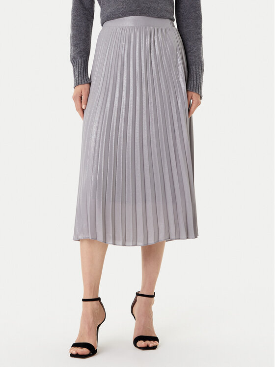 Morgan Spódnica plisowana 252-JPLISAN Srebrny Regular Fit