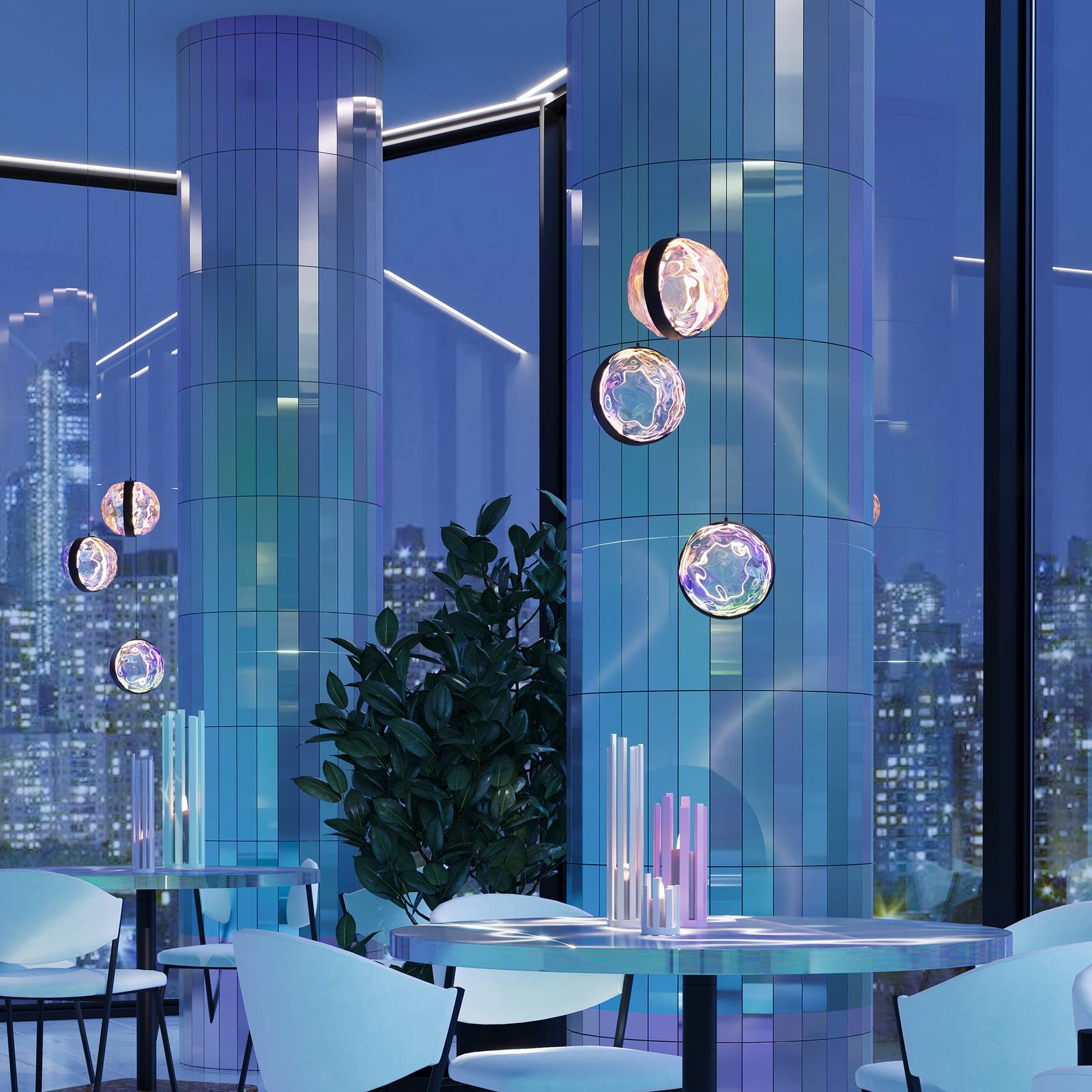 Maytoni Lampa wisząca szklana Misterio, możliwość ściemniania, czarny, salon / jadalnia, metal