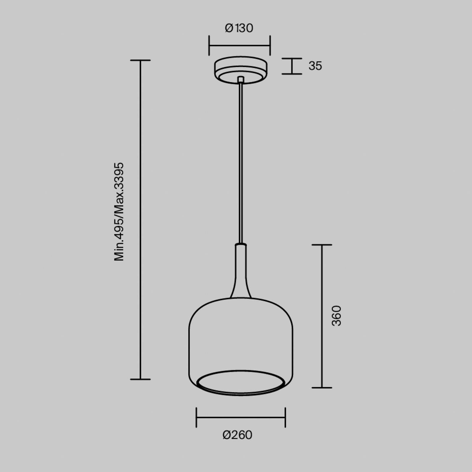 Maytoni Lampa wisząca szklana Spirito, aluminiowy / szary / cynkowy, salon / jadalnia, szkło