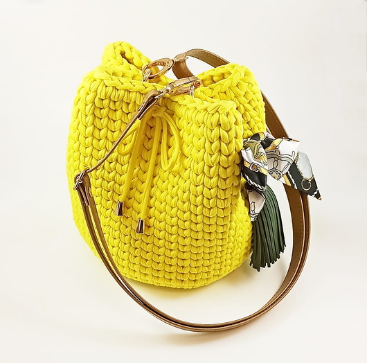 Torebka Crafbags typu worek - cytrynowa - 1 sztuka!
