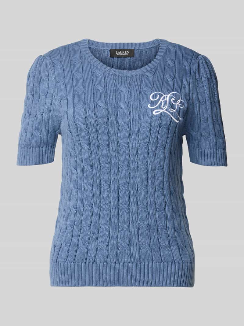 Sweter z dzianiny z wyhaftowanym logo model ‘TARJYLL’