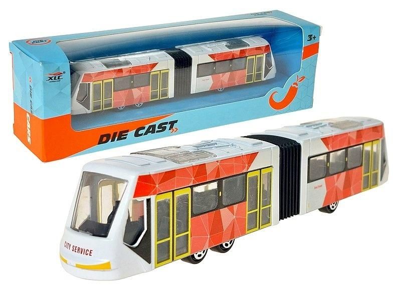 Tramwaj przegubowy metalowy - zabawka