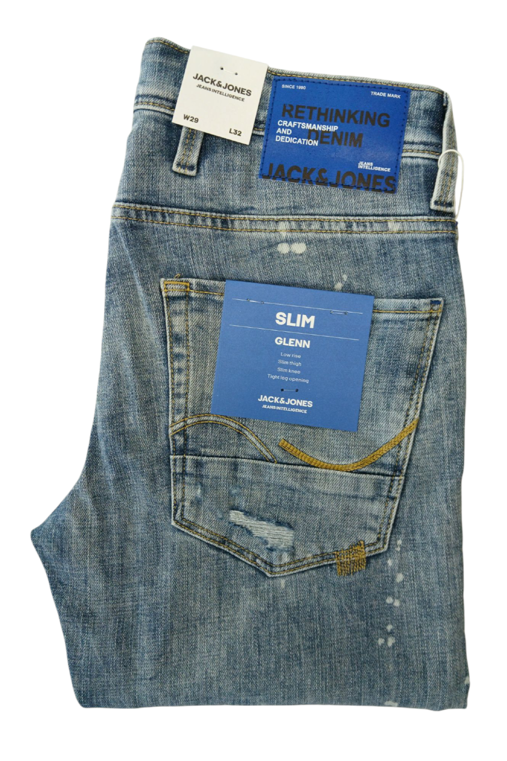 JACK & JONES SLIM GLENN BLUE DENIM JEANSY MĘSKIE
