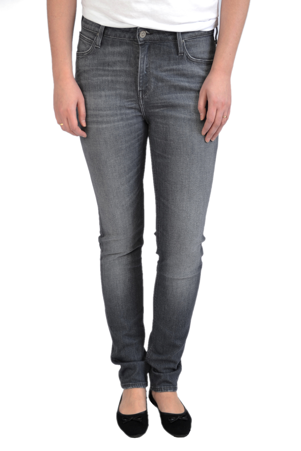 LEE SLIM STRAIGHT ELLY GREY USED SPODNIE DAMSKIE