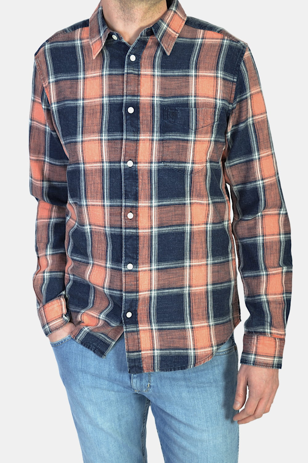 WRANGLER 1PKT SHIRT GLOW ORANGE KOSZULA