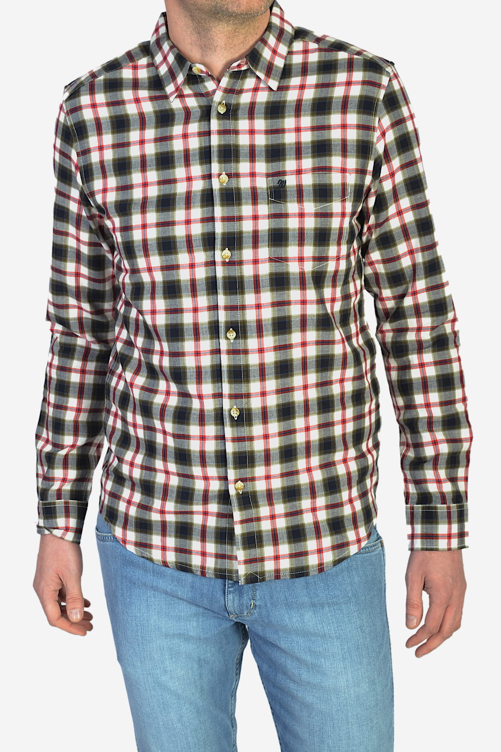 WRANGLER LS 1PKT SHIRT OFF WHITE KOSZULA