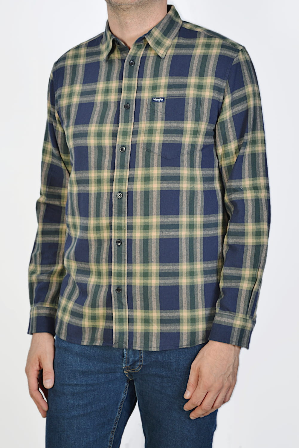 WRANGLER 1 PKT SHIRT NAVY KOSZULA MĘSKA