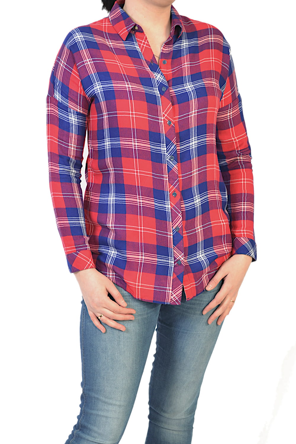WRANGLER BOYFRIEND SHIRT LOLLIPOP RED KOSZULA