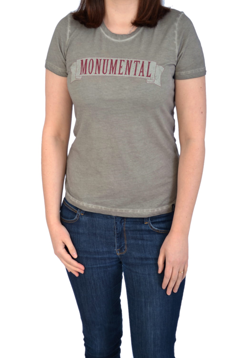 WRANGLER GRAPHIC TEE NICKEL GREY T-SHIRT DAMSKI