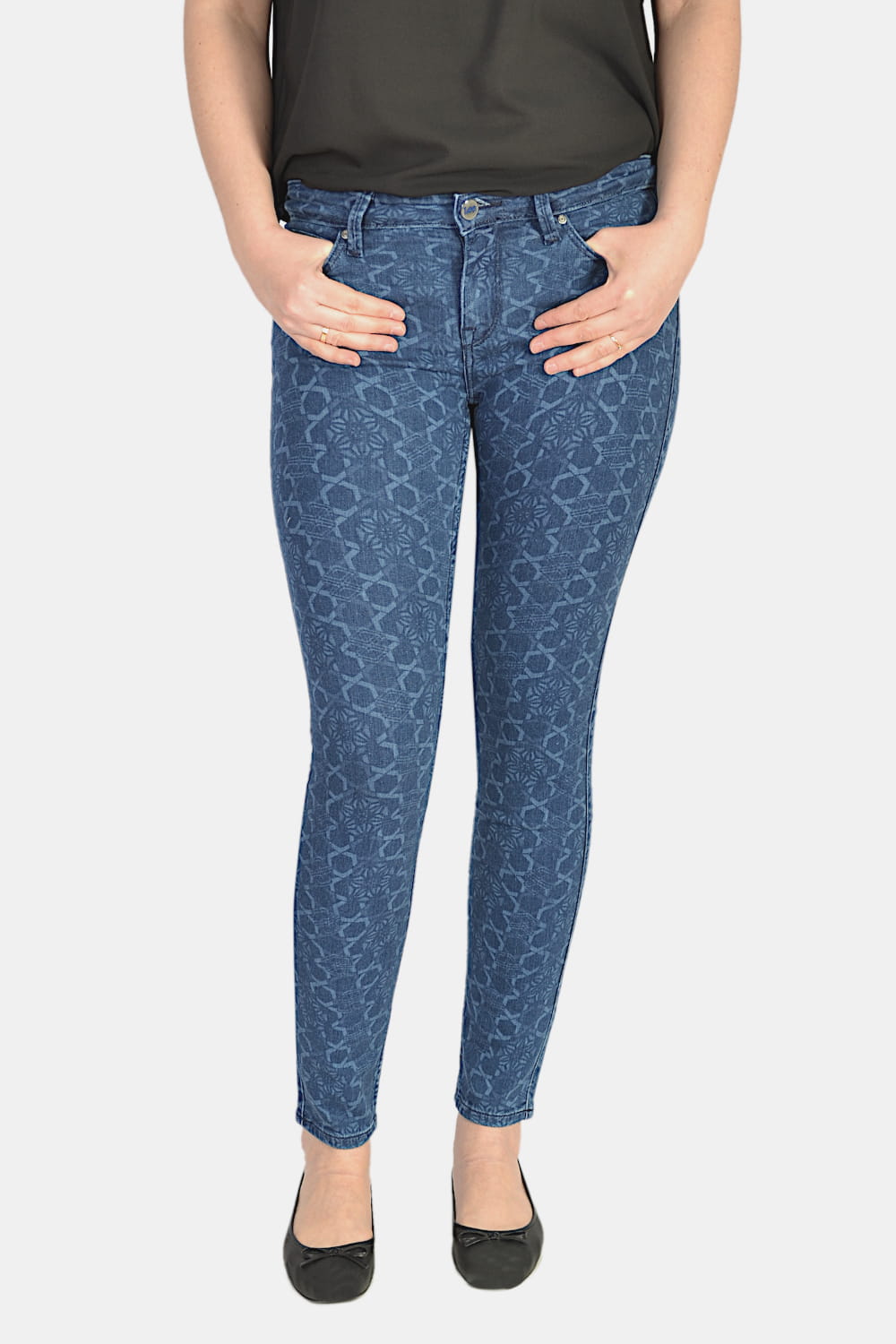 LEE SCARLETT AOP JEANSY DAMSKIE