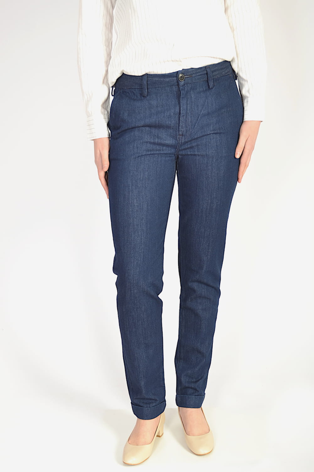 LEE SLIM CHINO GRANATOWE SPODNIE DAMSKIE