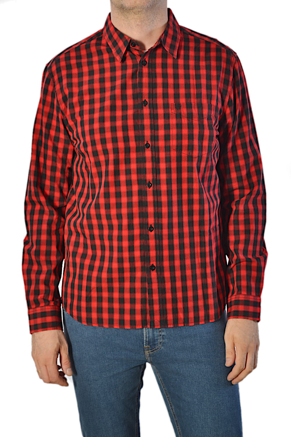 WRANGLER LS 1PKT SHIRT FORMULA RED KOSZULA MĘSKA