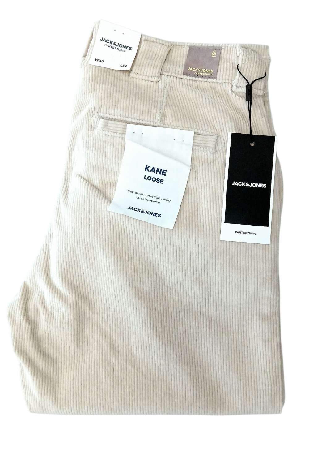 JACK & JONES KANE LOOSE MOONBEAM Sztruksy Beżowe Męskie