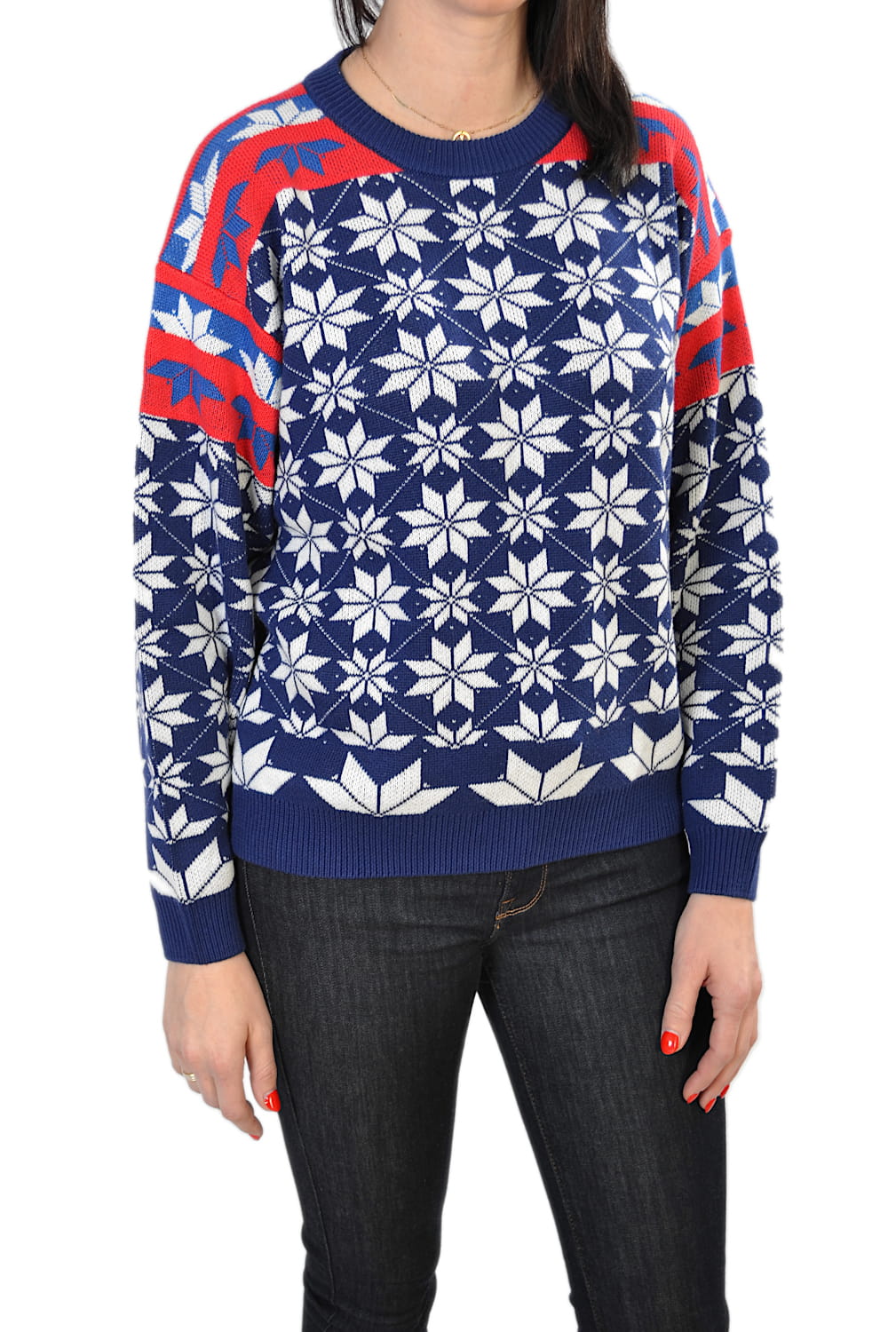 WRANGLER ALPINE RAINBOW KOLOROWY SWETER ŚWIĄTECZNY DAMSKI