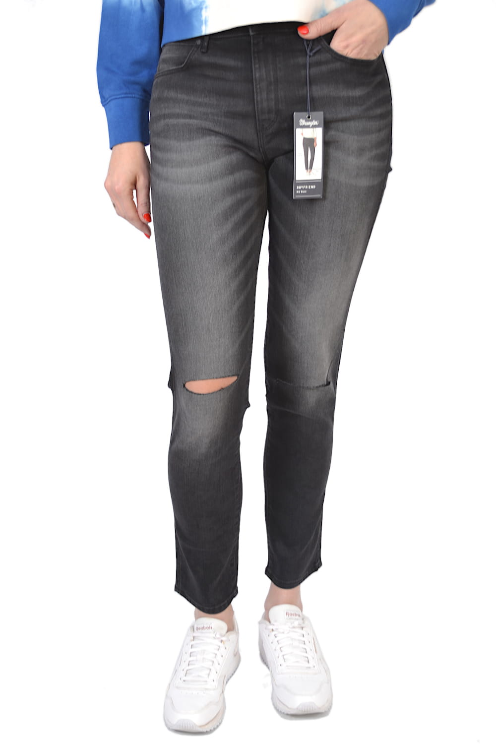 WRANGLER BOYFRIEND GREAT BLACK JEANSY DAMSKIE