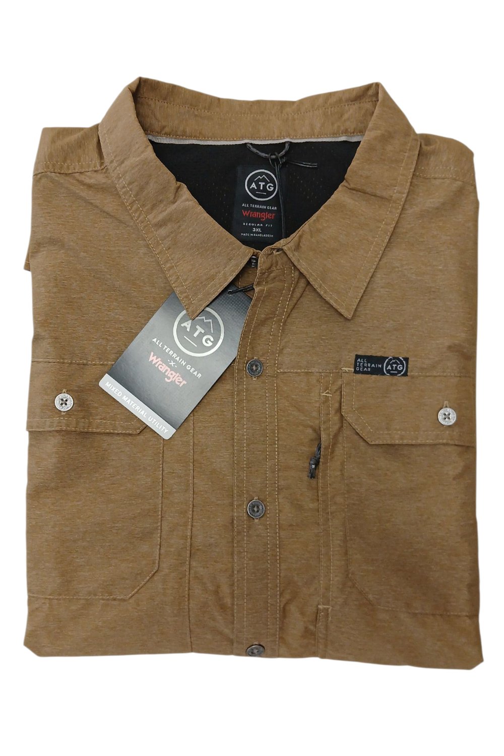 Koszula męska outdoorowa Wrangler Mixed Material Shirt Regular Fit Kangaroo ATG