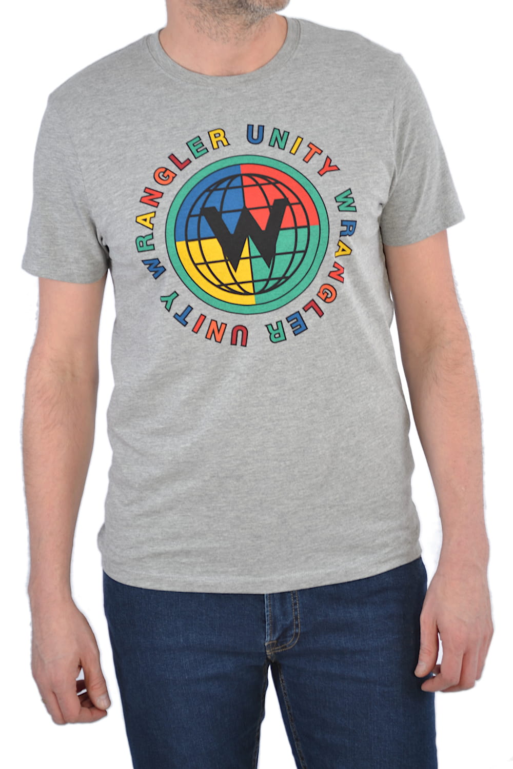 WRANGLER SS GLOBE TEE MID GREY T-SHIRT MĘSKI