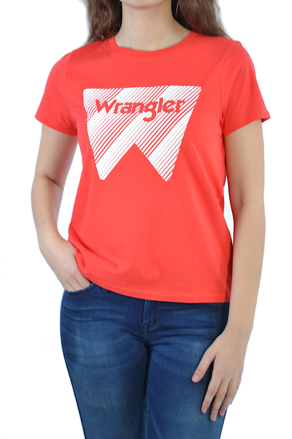 WRANGLER SS GRAPHIC TEE BITTERSWEET RED CZERWONY T-SHIRT DAMSKI