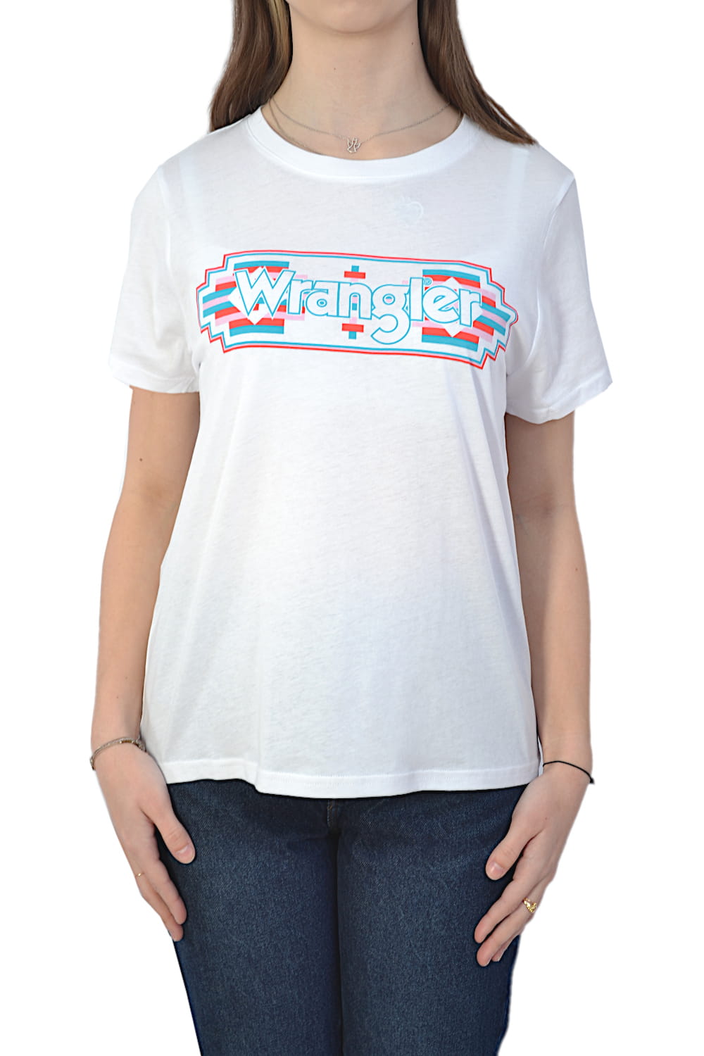 T-SHIRT BIAŁY DAMSKI WRANGLER GRAPHIC TEE WHITE KOSZULKA DAMSKA