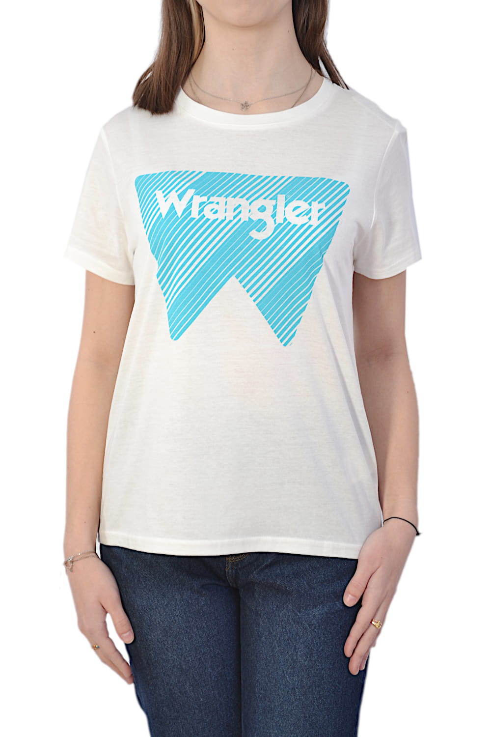 T-SHIRT BIAŁY DAMSKI WRANGLER GRAPHIC TEE OFF WHITE KOSZULKA DAMSKA