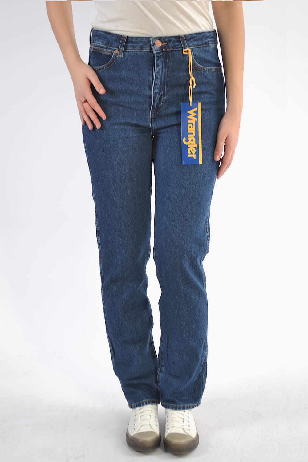 PROSTE JEANSY DAMSKIE WRANGLER RETRO BOYFRIEND B&Y DARK HORSE