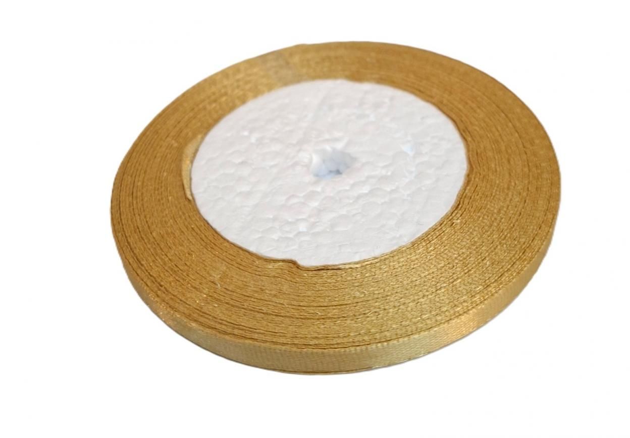 Wstążka satynowa 186 ciemny złoty 6mm32m