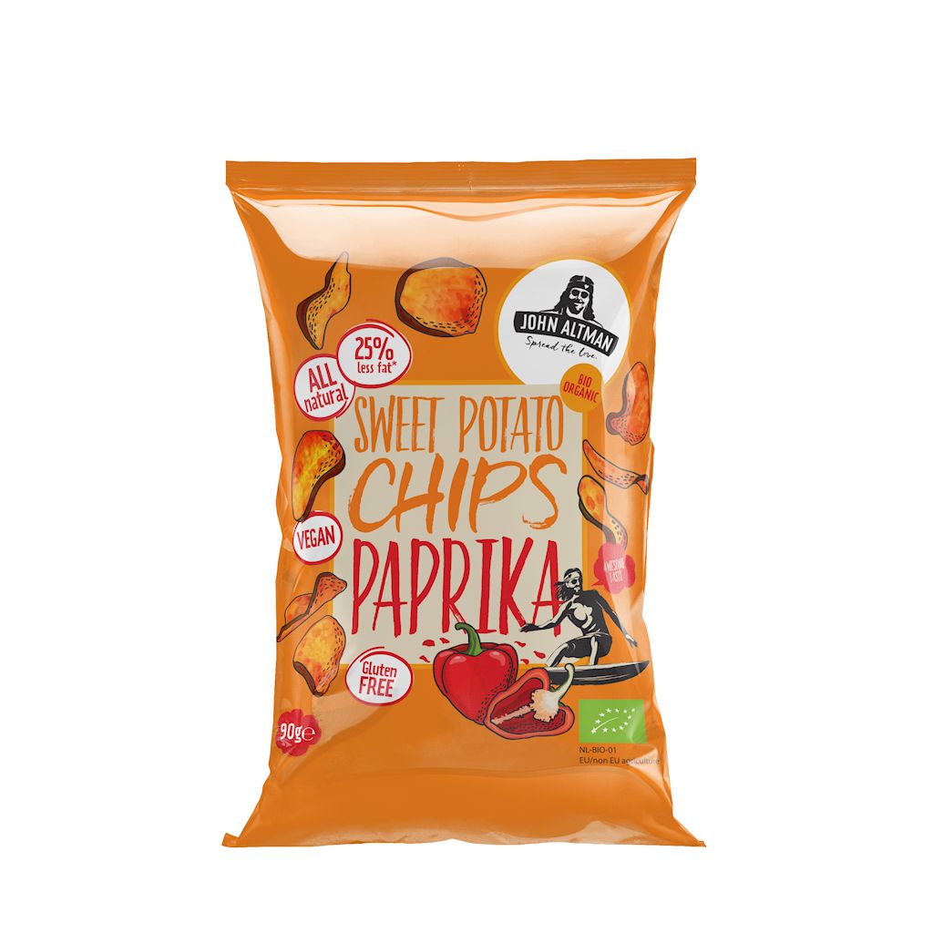 John Altman Chipsy z batatów z papryką słodką wędzoną 90 g Bio - żywność