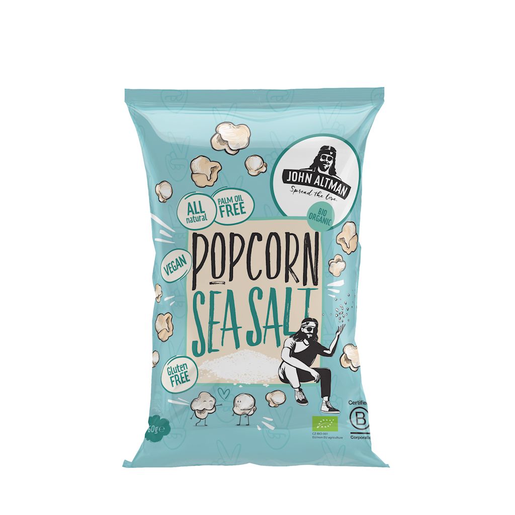 John Altman Popcorn z solą morską 60 g Bio - żywność