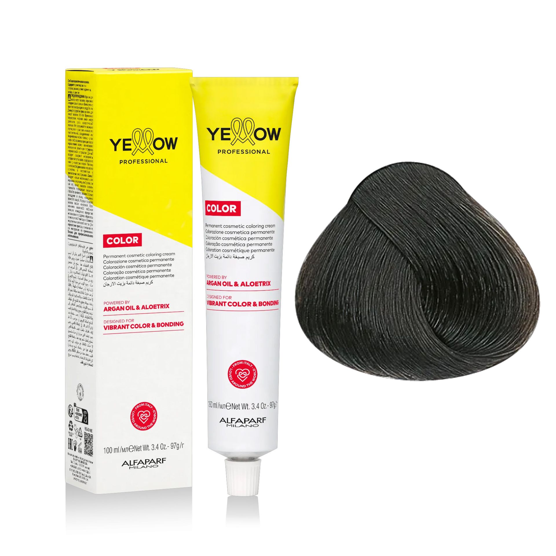 Yellow Professional Color Permanent, farba do włosów, 5, 100ml