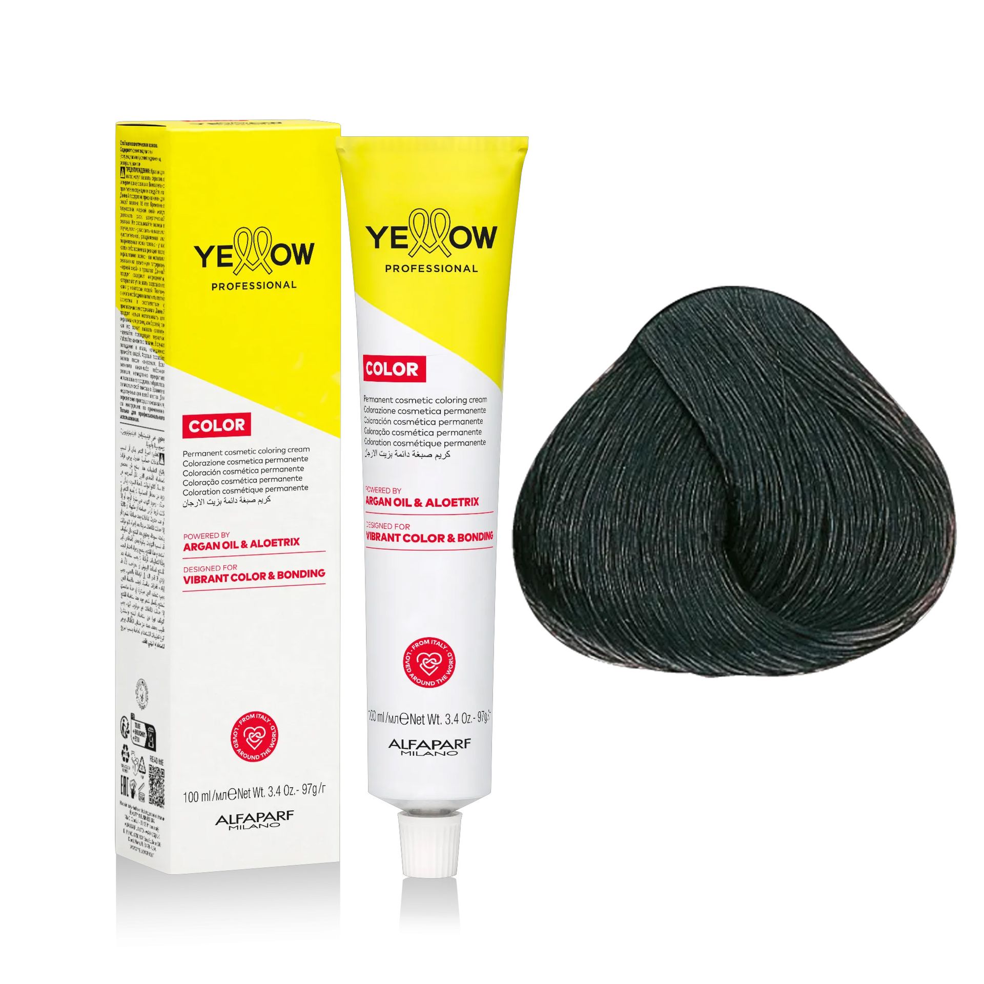 Yellow Professional Color Permanent, farba do włosów, 4, 100ml