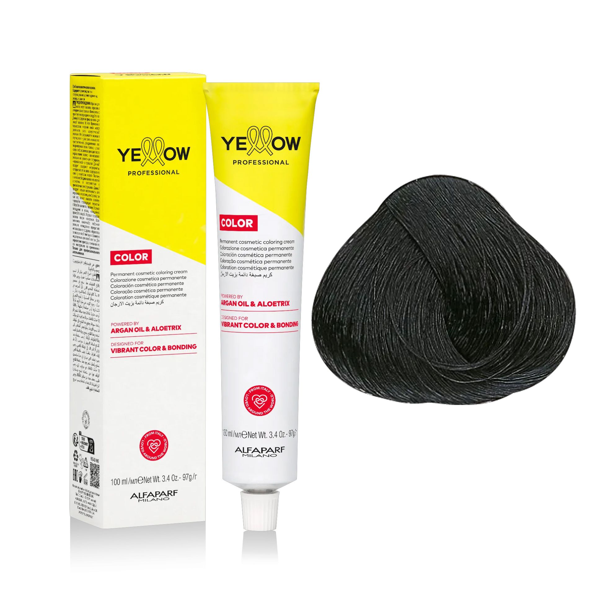 Yellow Professional Color Permanent, farba do włosów, 2, 100ml