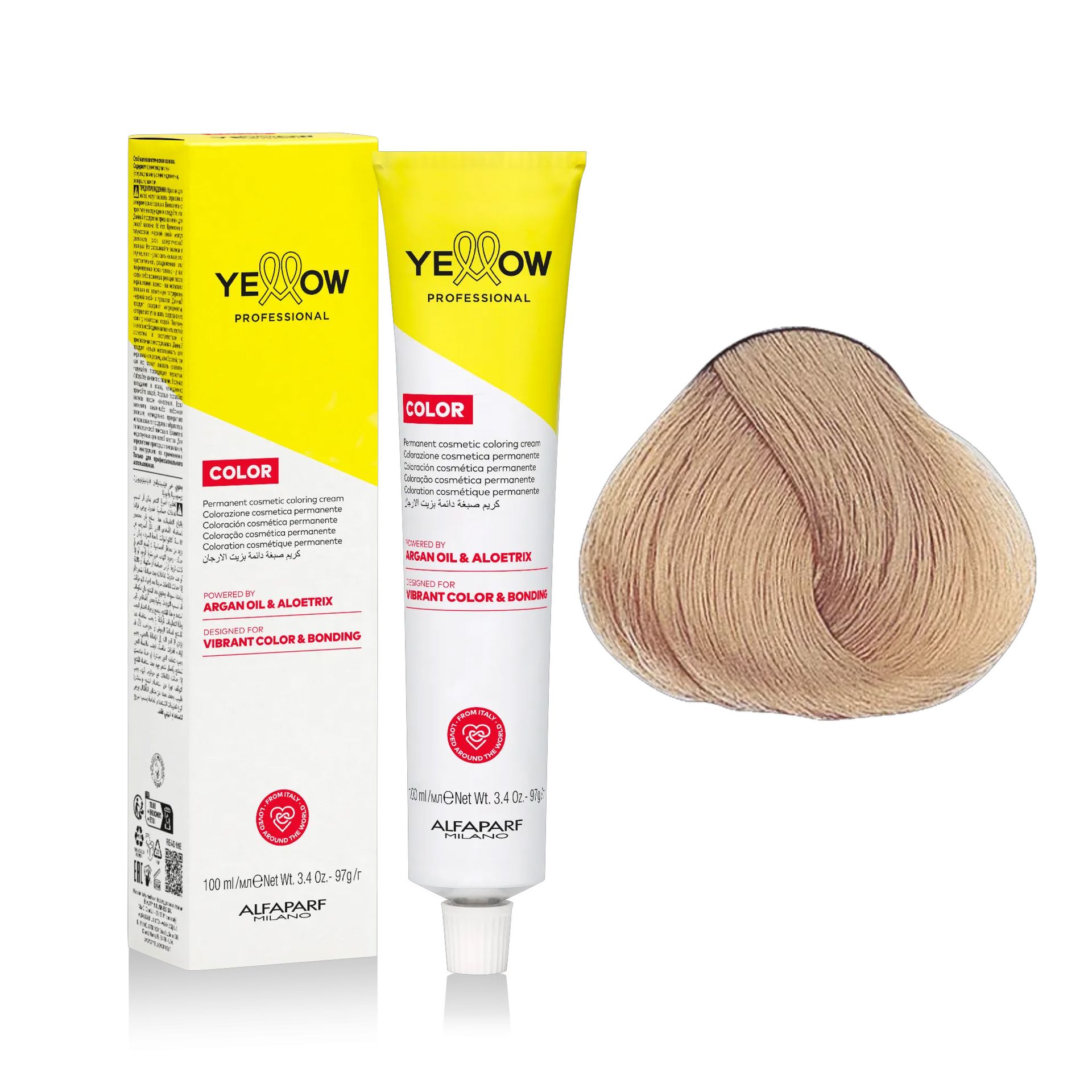 Yellow Professional Color Permanent, farba do włosów, 9.32, 100ml