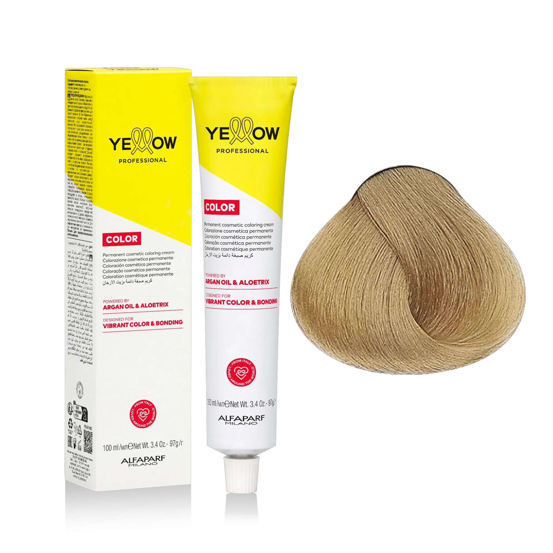 Yellow Professional Color Permanent, farba do włosów, 9 cool, 100ml
