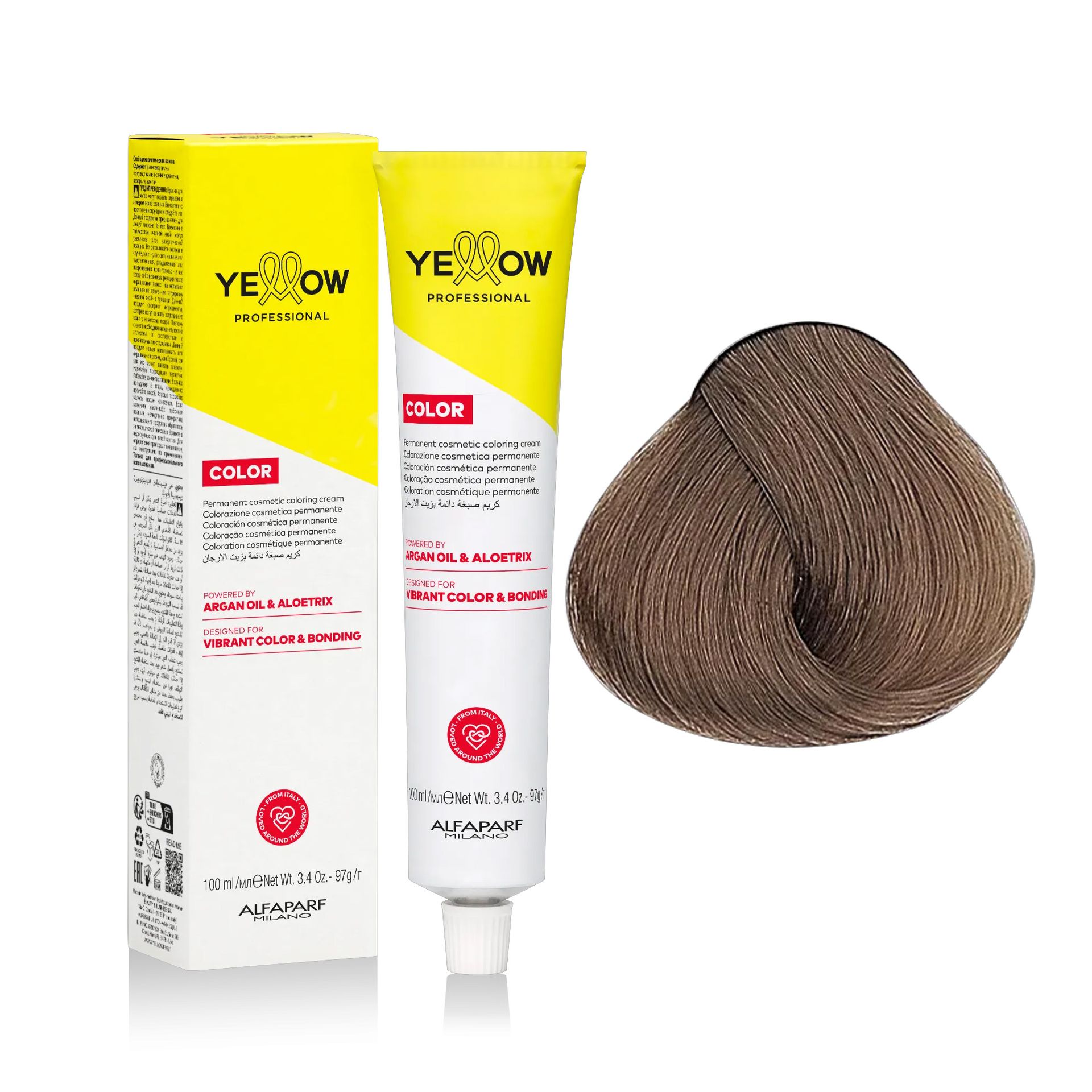 Yellow Professional Color Permanent, farba do włosów, 8.00, 100ml