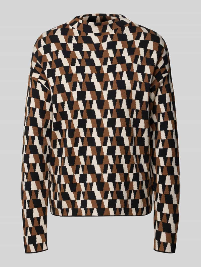 Sweter z dzianiny o kroju oversized z prążkowaną stójką