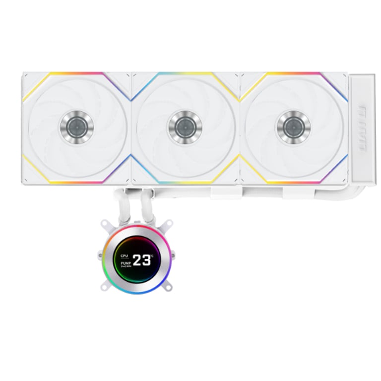 Lian Li GA II Hydroshift II LCD-C 360TL Obudowa komputera Chłodnica cieczy all-in-one 12 cm Biały 1 szt.