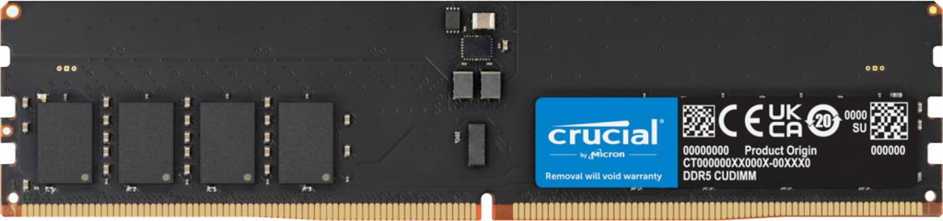 Crucial 32GB (1x32GB) DDR5 CUDIMM 6400MHZ CL52 Desktop PC Memory for Intel Core Ultra Processors AI PC moduł pamięci