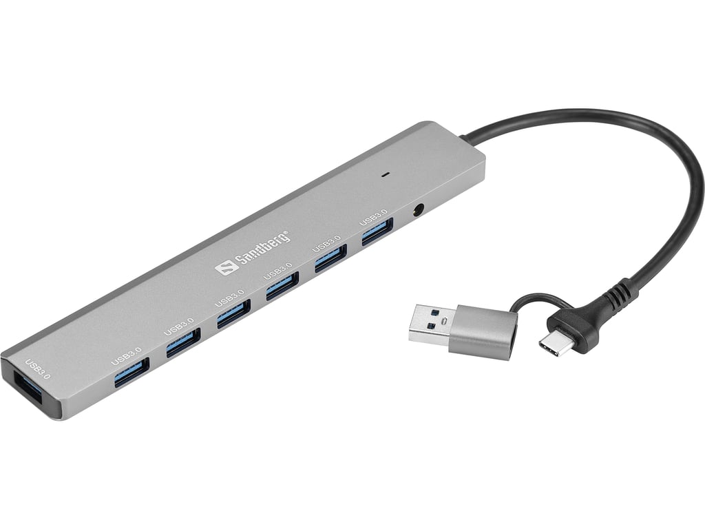 Sandberg 136-66 huby i koncentratory USB 3.2 Gen 1 (3.1 Gen 1) Type-A + Type-C 5000 Mbit/s