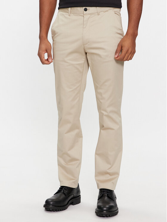 Calvin Klein Chinosy K10K110963 Beżowy Slim Fit