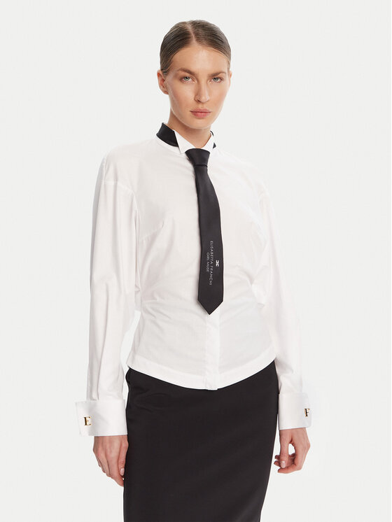 Elisabetta Franchi Koszula re Biały Regular Fit