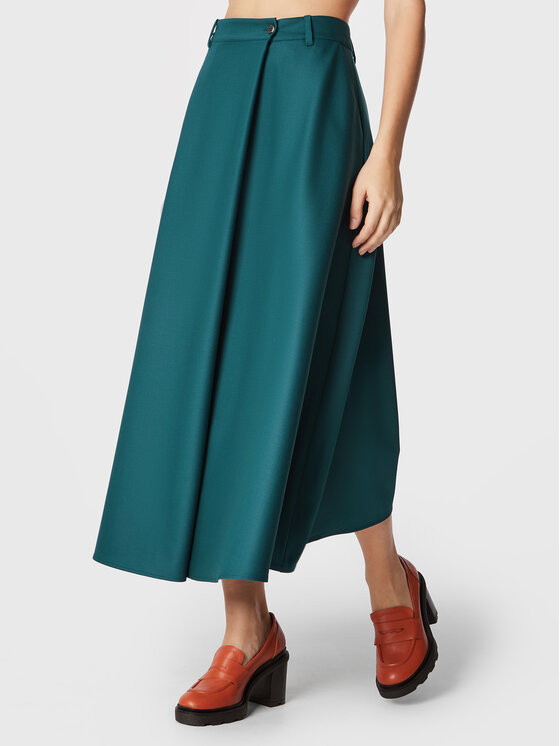 Simple Spódnica trapezowa LINDA TOL SDD550-02 Zielony Relaxed Fit