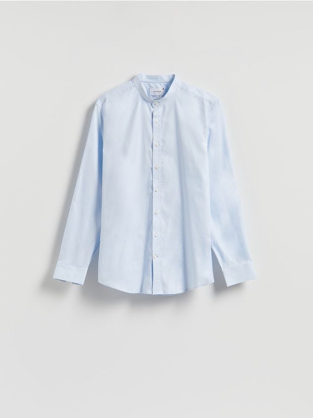 Reserved - Bawełniana koszula slim fit - jasnoniebieski
