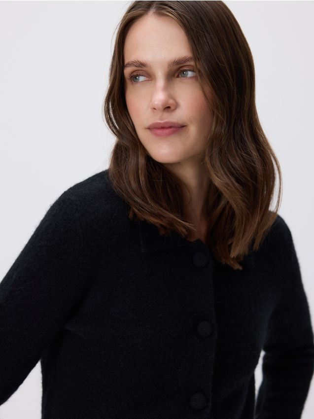 Reserved - Kardigan z domieszką alpaki - czarny