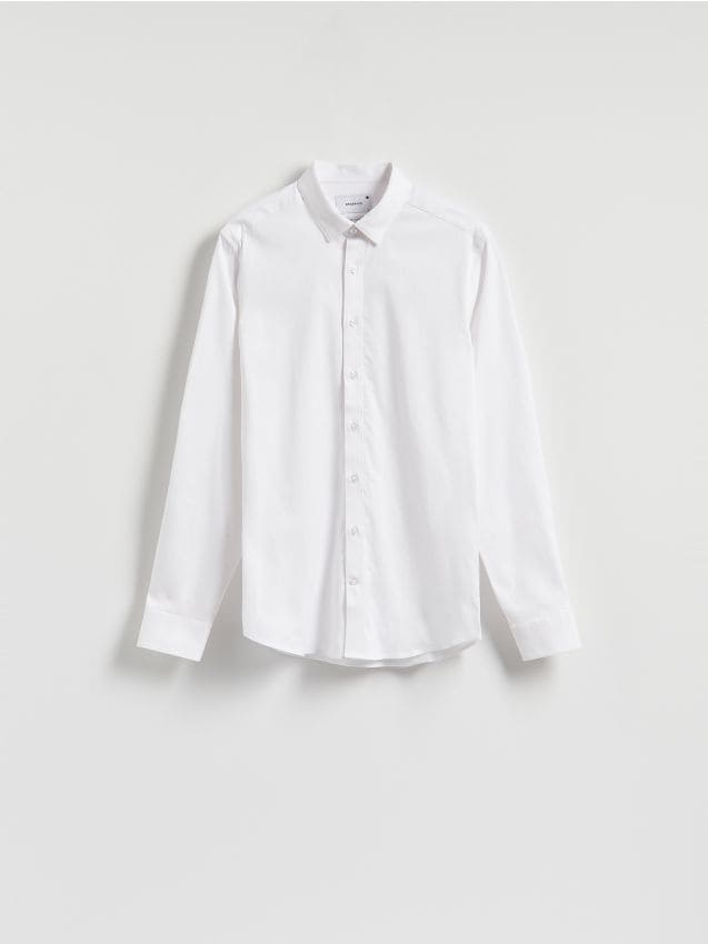 Reserved - Bawełniana koszula super slim fit - biały