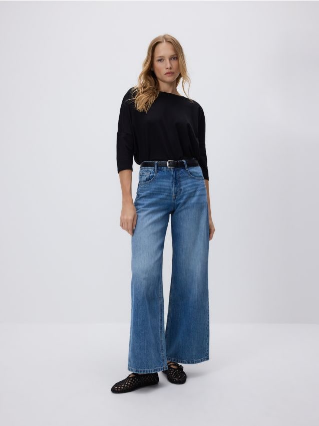 Reserved - Jeansy baggy fit - niebieski